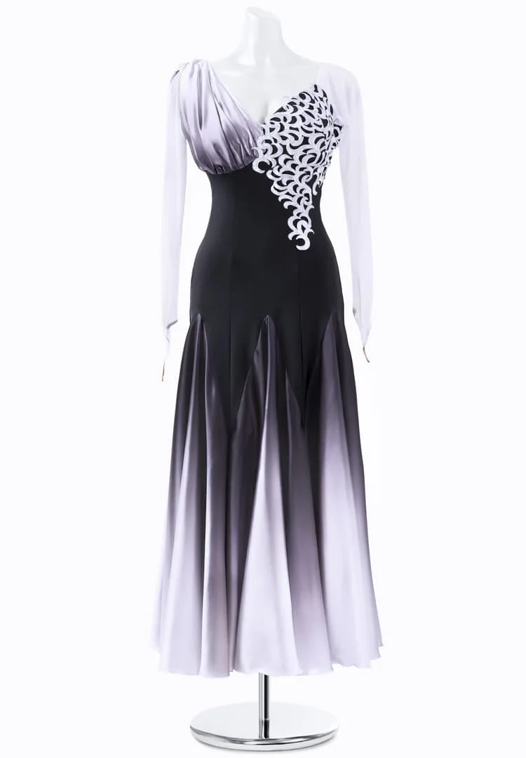 Black & silver ombre American Smooth gown, A25S-003, garment photograph